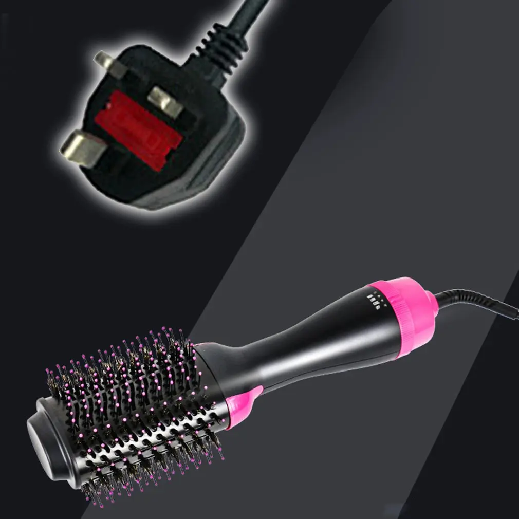 

Electric Heating Comb Hair Straightener Curler Professional Salon One Step Dry/Wet Two Using Hair Dryer Brush