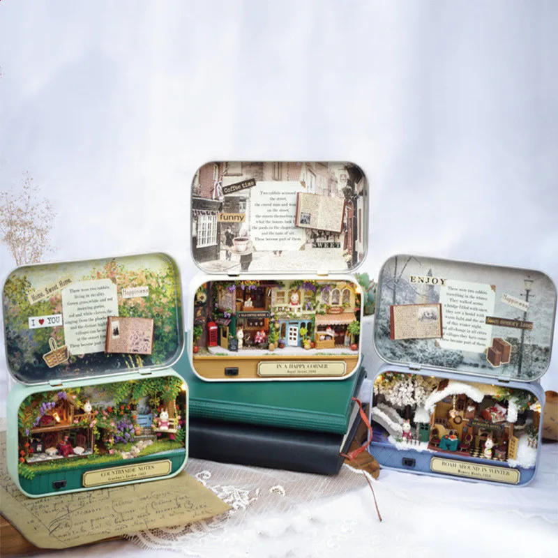 Мини Деревянный Кукольный дом Diy коробка Театр ручная сборная вилла модель