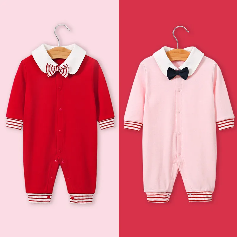 

Pink Red Cartoon Spring Kids Crawling Suit Cotton Girls Baby Jumpsuit Sleepsuit new born baby clothes baby costume 0-18 months
