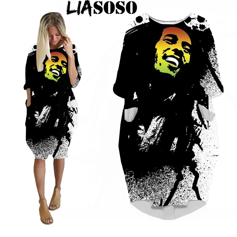 Модная забавная рубашка с 3D принтом Боб Марли Женский Топ в стиле Харадзюку регги