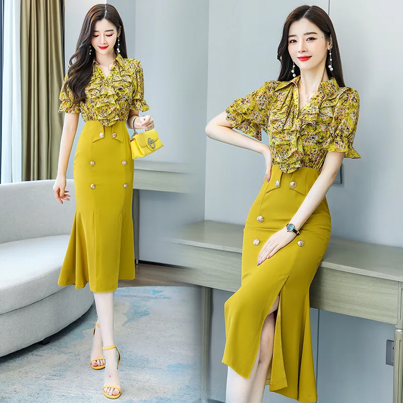 

Mid long print stitching dress for women in summer 2021