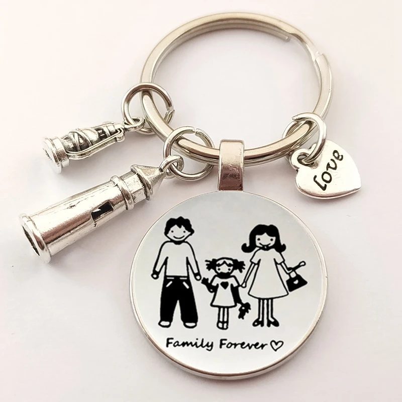 Брелок для ключей мама и папа керосиновая лампа маяка я люблю тебя подарок на