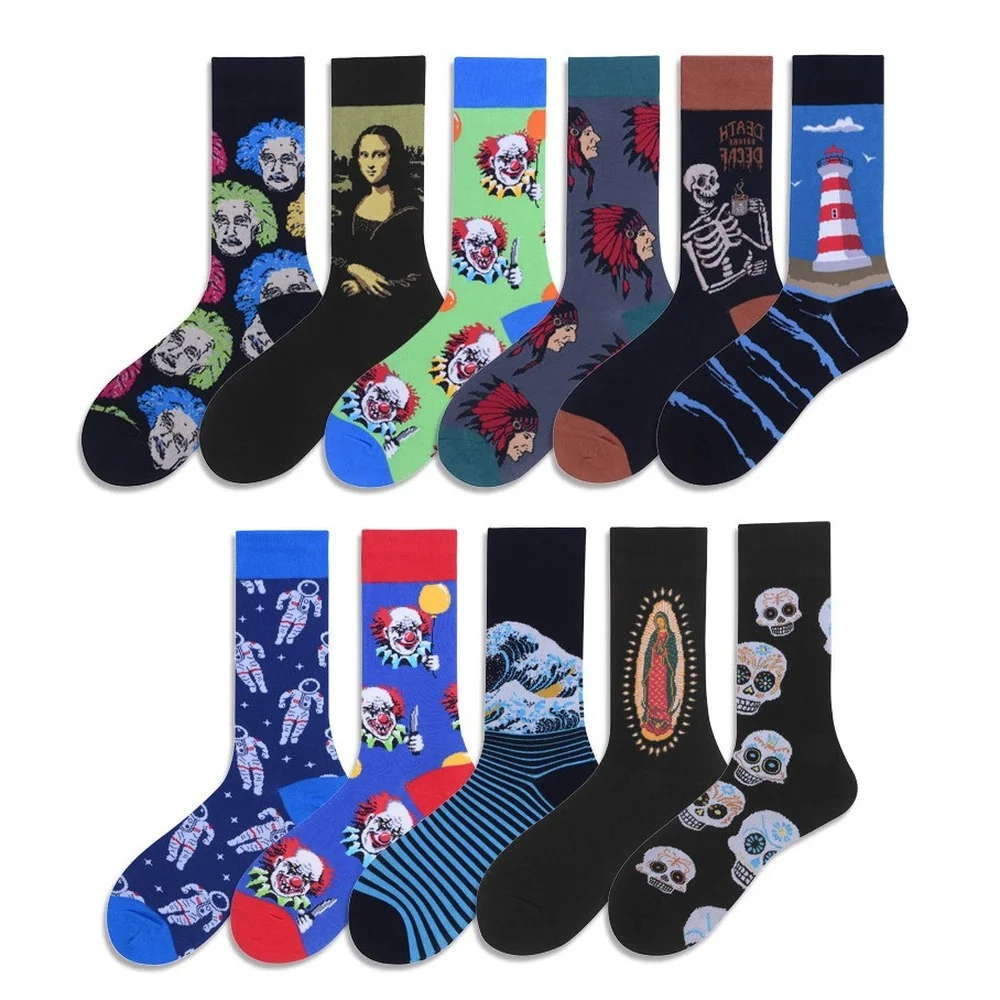 

Women's Casual Cotton Socks Unisex Personality Character Series Men's New Socks Middle Tube Standard Cartoon Cute Harajuku