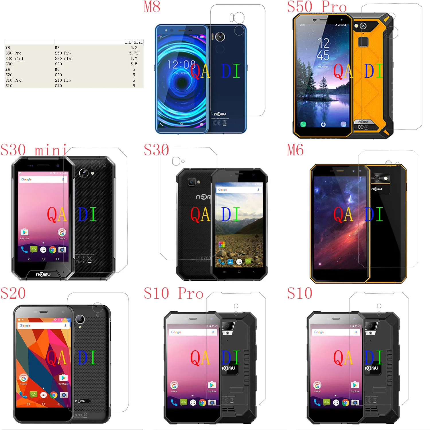 Защитная пленка для задней панели экрана NOMU M8 S50 Pro S30 mini M6 S20 S10|Защитные стёкла и