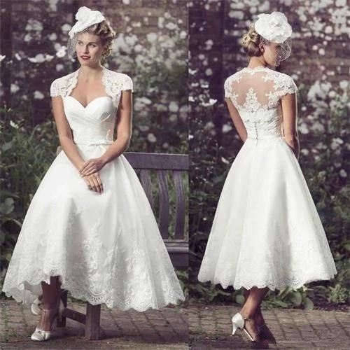

Женское Короткое свадебное платье It's yiiya, белое кружевное платье до середины икры с рукавами-крылышками на лето 2020