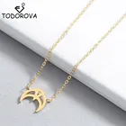 Цепочка Todorova из нержавеющей стали, изящное ожерелье с гудком, изогнутым полумесяцем и цепочкой до ключиц, Дамская бижутерия, подарок на день рождения