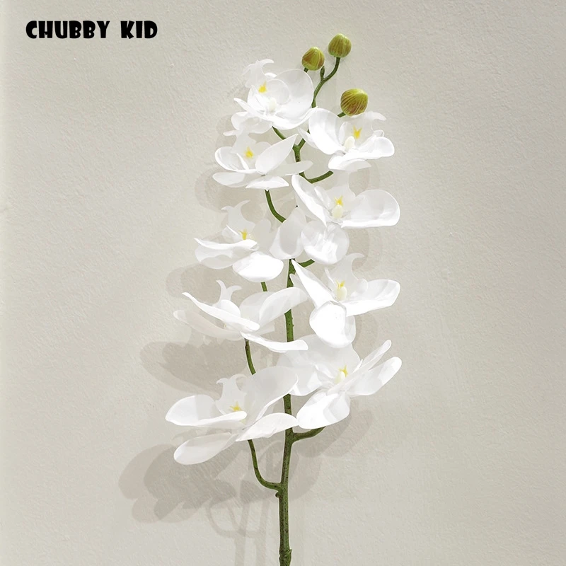 Beste Hi-Q Real Touch 9 Heads Kunstmatige Vlinder Orchideeën Groothandel Real Touch Vilt Bloemen Bruiloft Decoratieve Phalaenopsis 12 Stks/partij