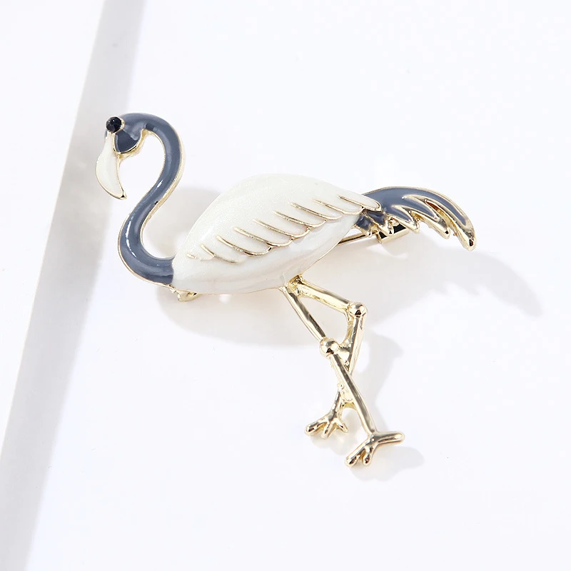 Cute Enamel Flamingo Brooches Unisex Women And Men Brooch Pin Bird Animal Broches Fashion Dress Coat Accessories | Украшения и