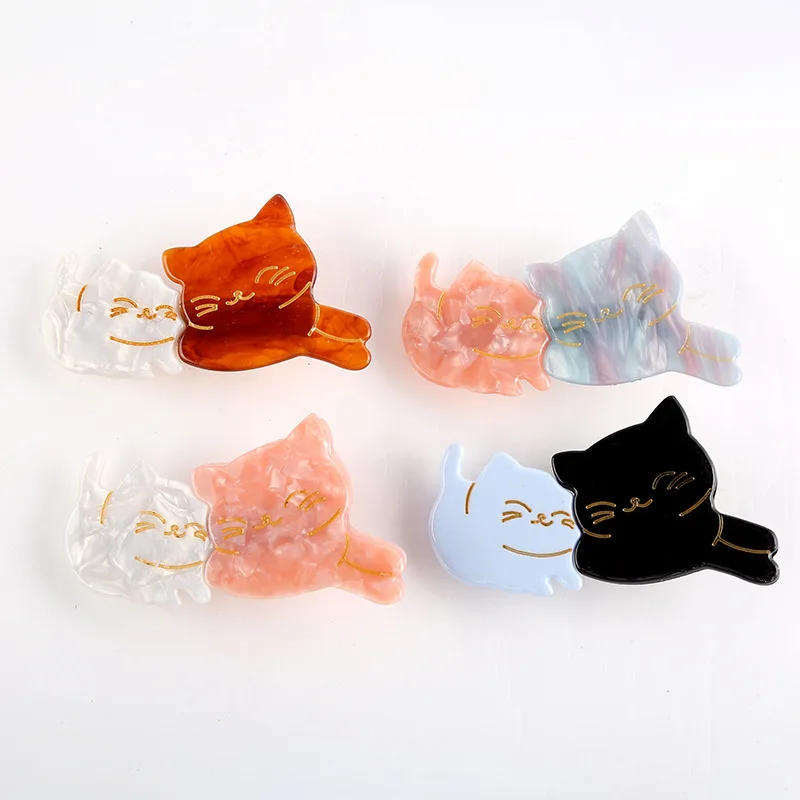 Японский свежий стиль женская боковая челка заколка для волос милый Мяу кот