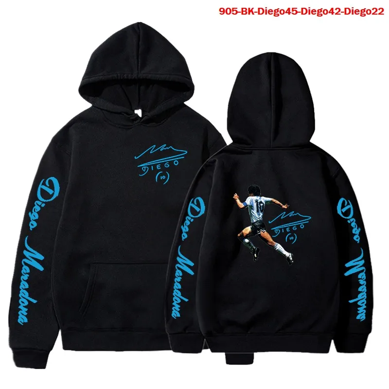 

2021 Fashion Hoodies Goth Diego Armando Maradona Men Sweatshirt Streetwear Argentine Footballer Tops Funny Print Maradona Hoody