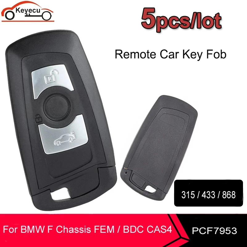 Keyecu 5x умный дистанционный Автомобильный ключ с 3 кнопками FSK 868 МГц PCF7953 чип Fob для