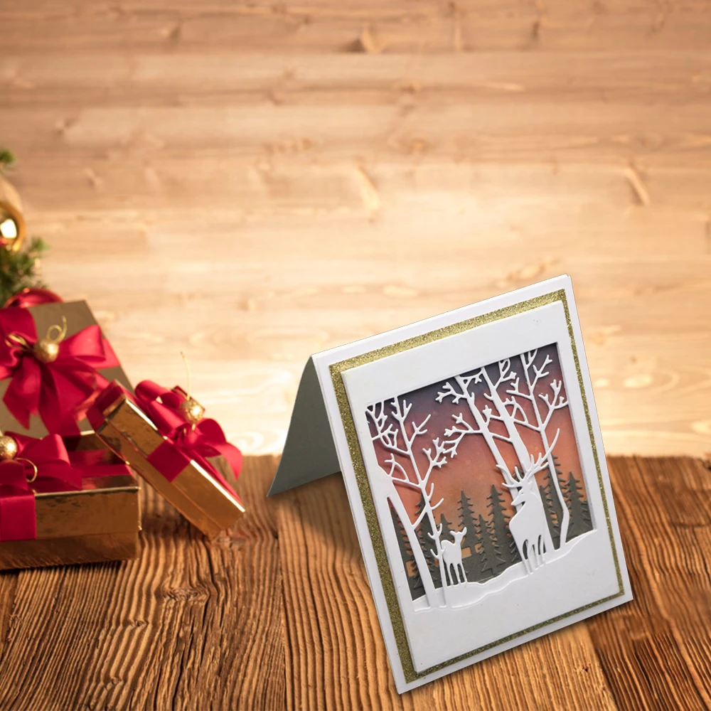 Новый креативный фон лесное тиснение режущий пресс-форма инструмент-шаблон для