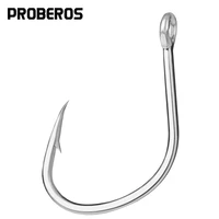 proberos saltwater fishing hook matte tin single hooks 10 20 30 40 50 high carbon steel fishhook high strength hooks