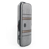 high grade gray rectangle violin case large storage space with hygrometer 44