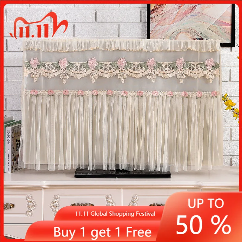 

New TV Cover TV Dust Cover LCD TV Cover Fabric Lace TV Dust Cover