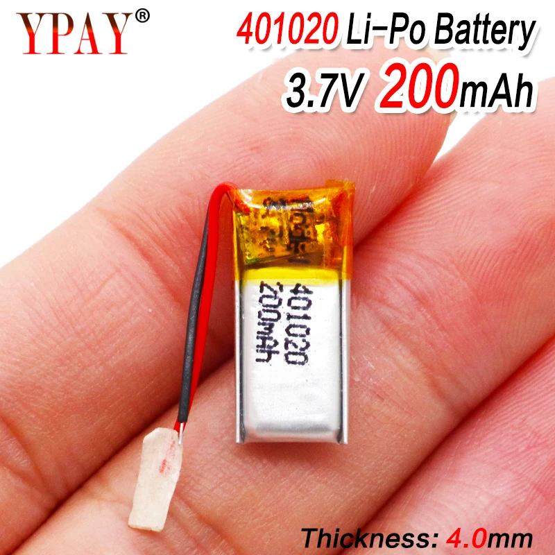 3 7 v 200mah 401020 литий полимерный аккумулятор для игрушечных автомобилей Bluetooth