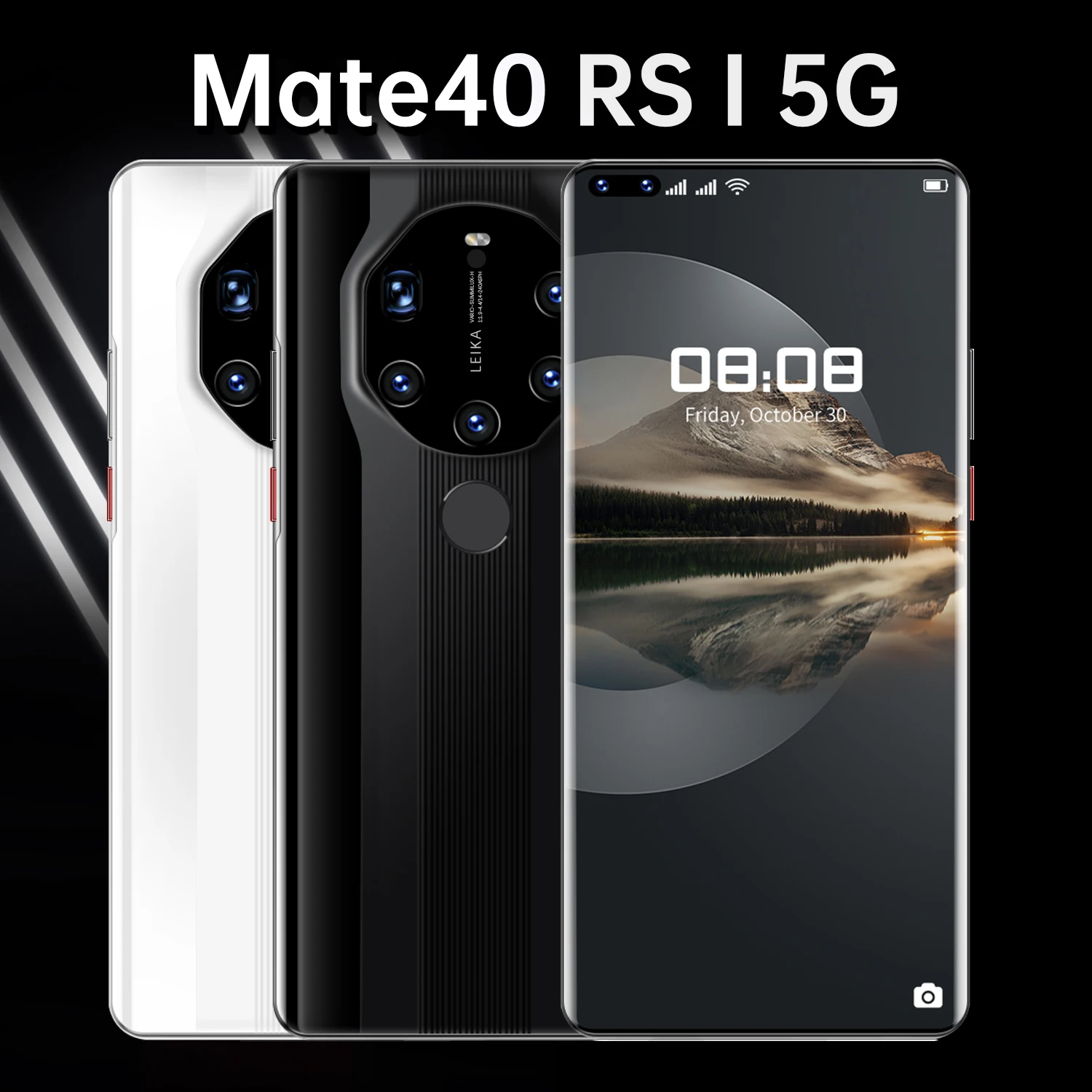 

Mate40 RS Global Version 7.3 Inch 16GB 512GB 24MP 48MP Smartphone 10 Core 6800MAH Snapdragon 888 Fingerprint ID Cell Phones