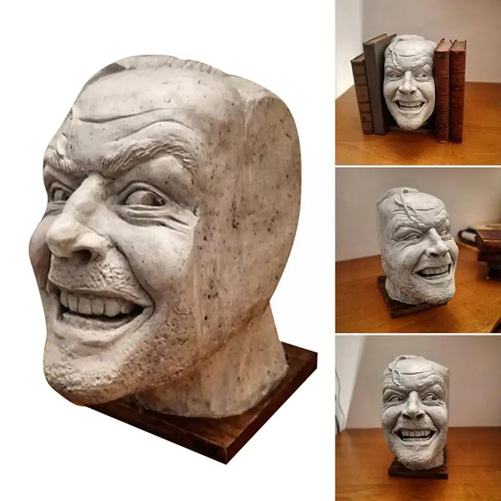 

Sculpture Of The Shining Bookend Library Heres Johnny Book Desktop Ornament Desktop decoration Sculpture Shelf Resin G1K9