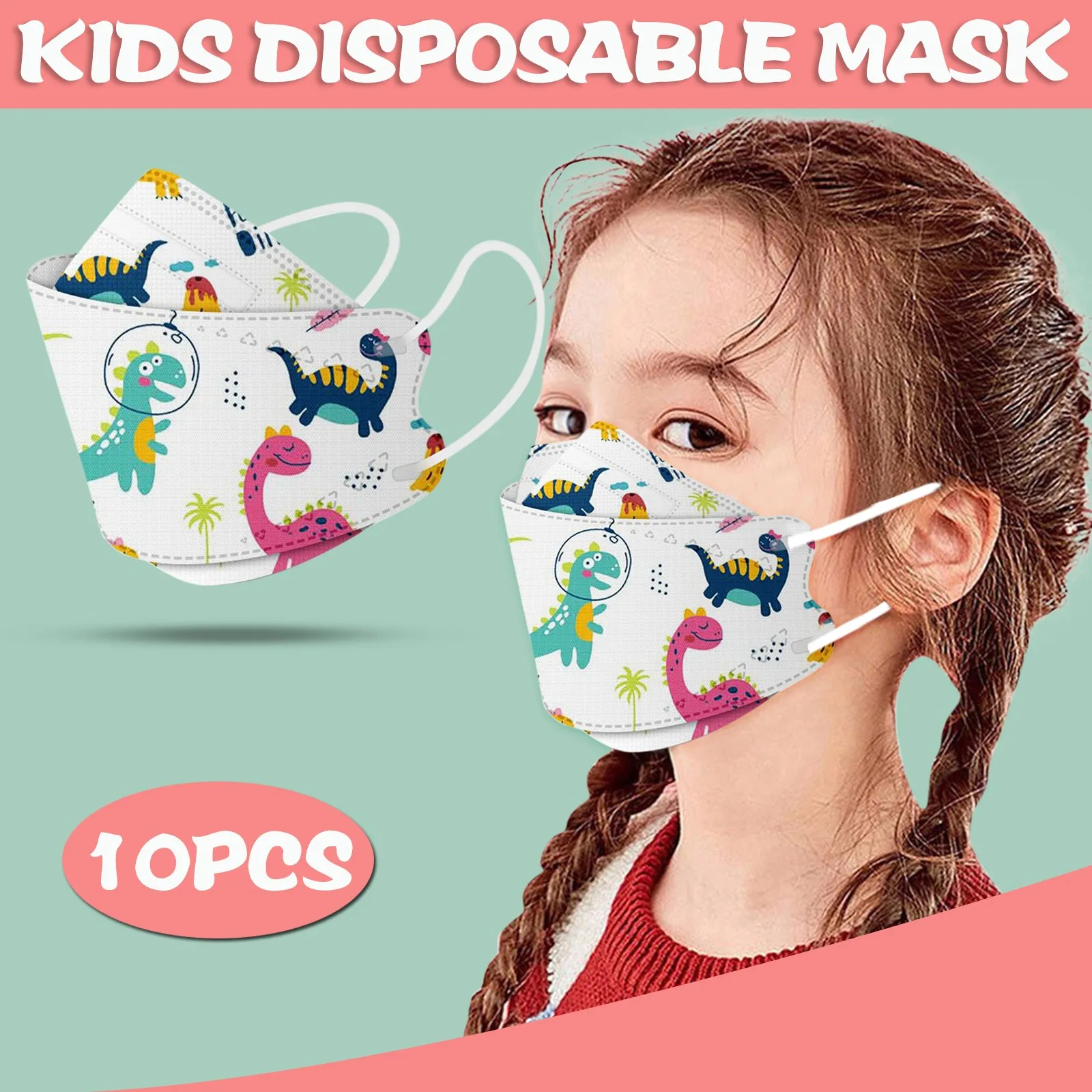 

10pcs Kids Disposable Mask Protective Fabric 4 Layer 3d Non-woven Fabric Boys Girls Mouth Mask Masque Enfant Halloween Cosplay