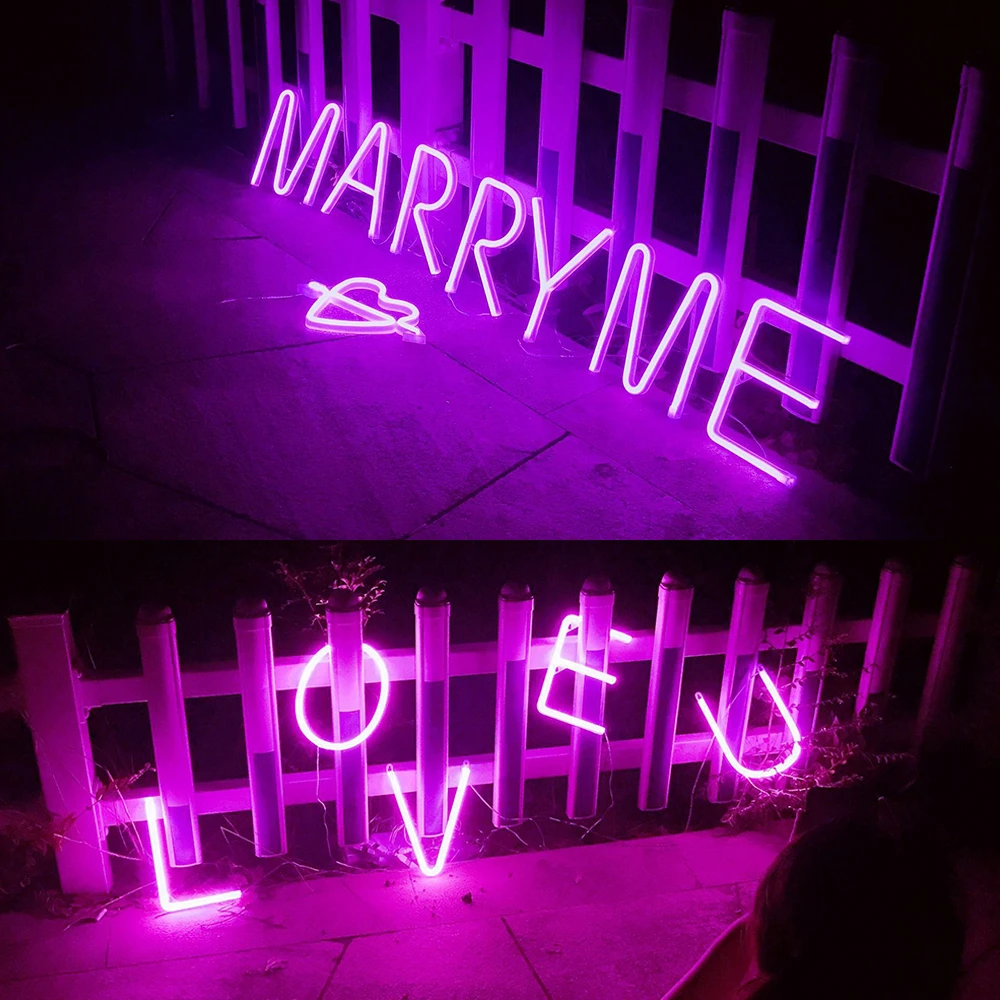 

LED Letter Light DIY Luminous Alphabet Neon Night Lamp USB Battery Operated for Wedding Christmas Bedroom Room Wall Decoration