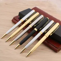Металлические чернильные ручки серебристого, золотистого цвета, Подарочная шариковая ручка, 1 шт.