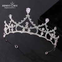 himstory cz tiara princess pageant tiaras crown wedding hair jewelry women night party bridal headband accessories