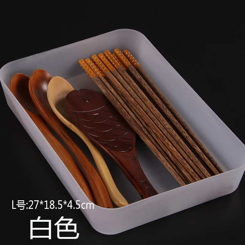 Adjustable Kitchen Drawer Organizer Plastic Box Makeup Organizer Casket Jewelry Box Underwear Organizer Food Container - Цвет: Transparent L