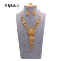 african dubai 24k gold plated filled bridal jewelry sets wedding gifts jewellery necklace earrings ring bracelet set for women