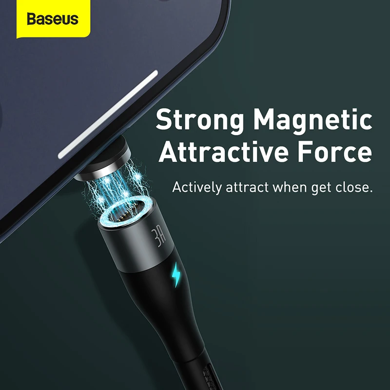 Магнитный USB-кабель Baseus для зарядки iPhone 11 Pro XS Max XR X 8 Plus 7 6s 6 5s 5 SE 2 4 A магнитный
