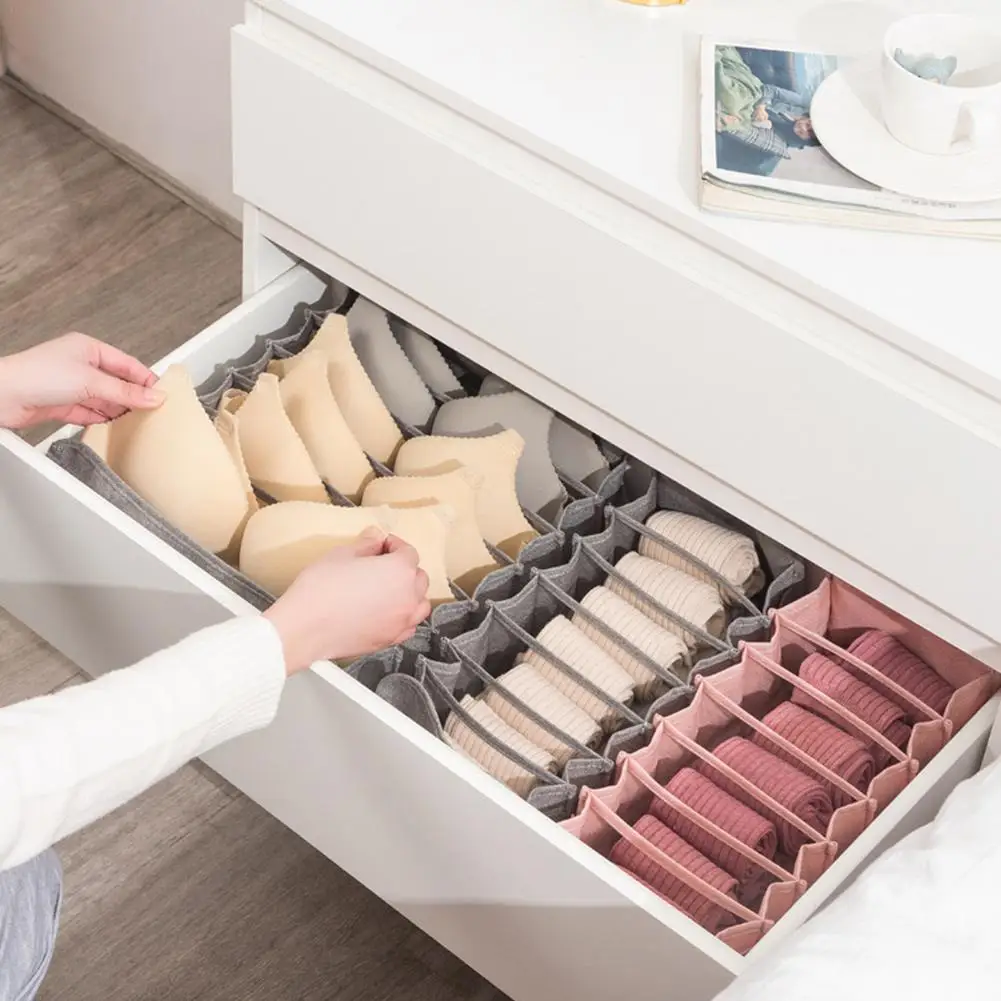 

Foldable Underwear Storage Box Socks Bra Underpants Divider Closet Sorting Drawer Clothes Household Dresser Tools Storage U1D1