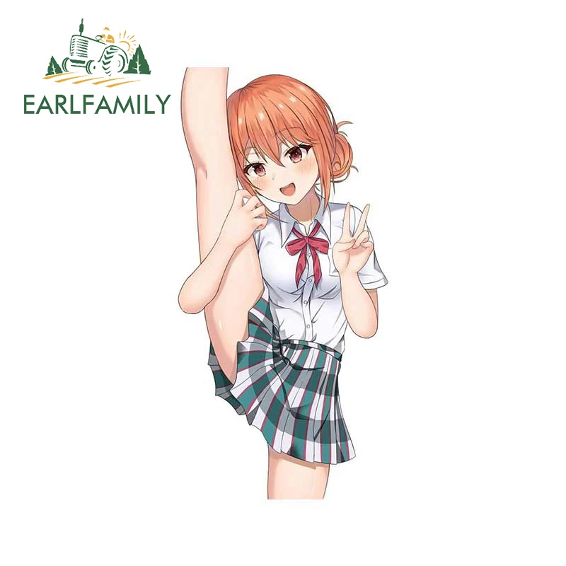 

EARLFAMILY 13cm x 6.3cm for Anime Girl Car Sticker Creative Scratch-Proof Decal Waterproof Windshield Motorcycle Car Styling