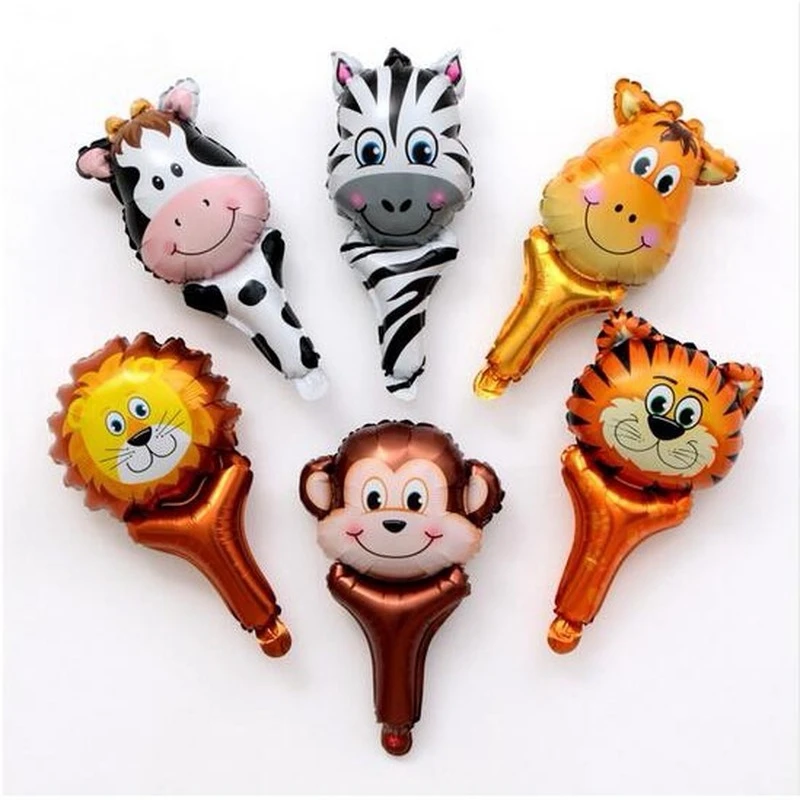 

1pc Cartoon Animal Balloon Cute Tiger Lion Monkey Deer Cow Zebra Helium Balloon Forest Party Birthday Jungle Party Decoration
