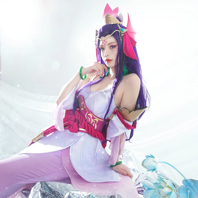 Goedkoop Game Lol Jade Zwaard Legend Nami Cosplay Kostuum Leuke Battle Jurk Met Zeemeermin Staart Hoofddeksels Vrouwen Halloween Carnaval Uniformen