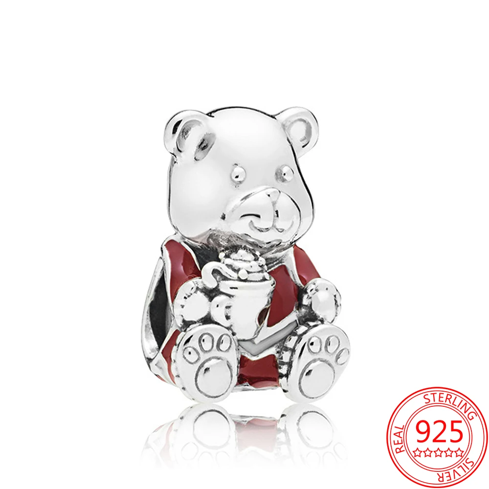 

Браслет Pandora из серебра 925 пробы, с красной эмалью