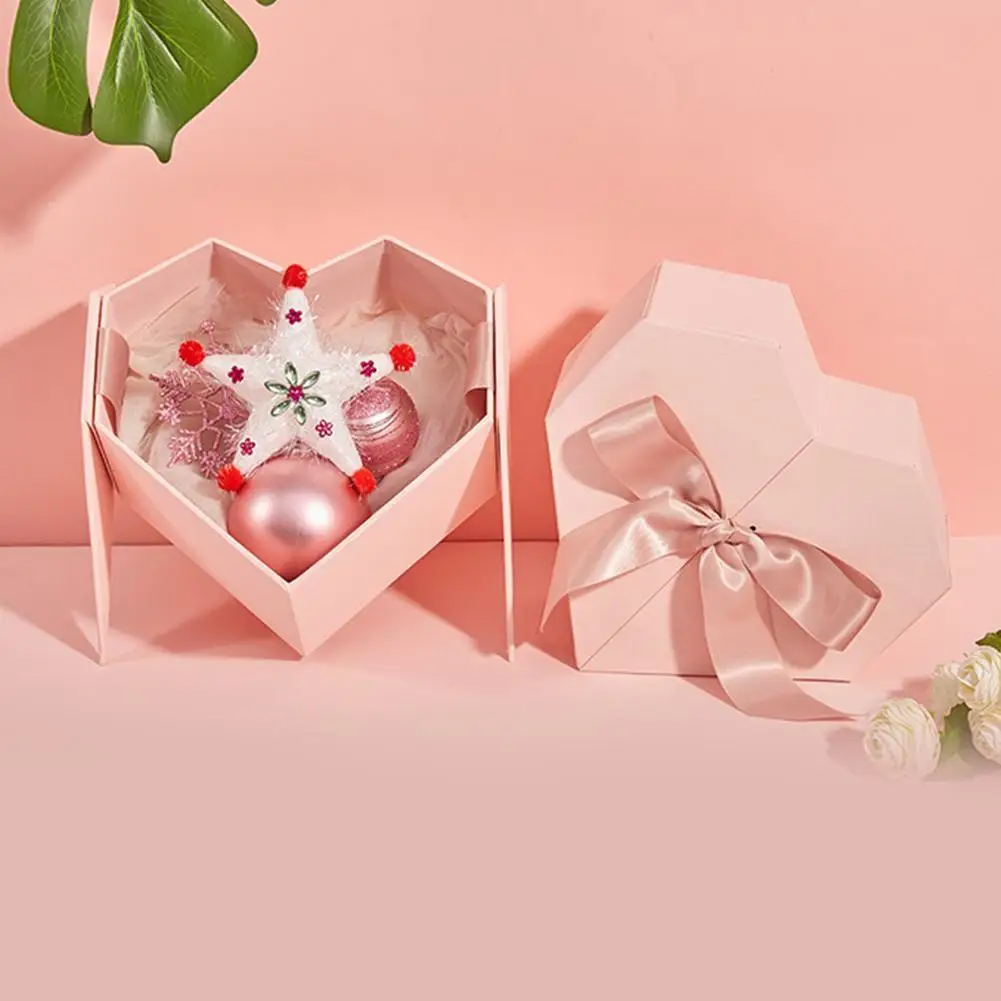 

Creative Valentines Day Pink Gift Box Elegant Ornaments Bridesmaid Girl Love Shaped Wedding Container Heart F7L0