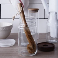 cup cleaning brush wooden coconut fiber hand hold deep mug bottle cleaner brushes kitchen household cleaning tools accessories