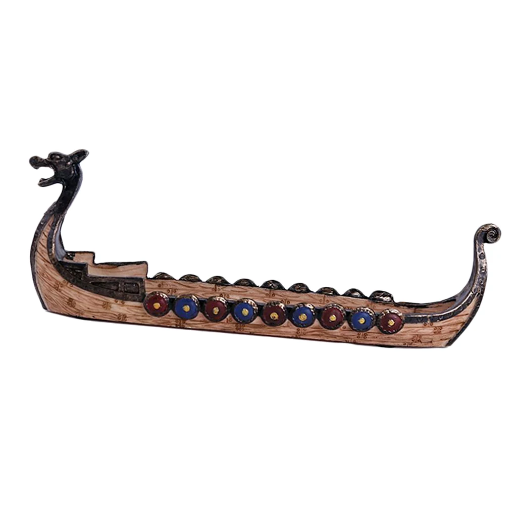 

Resin Dragon On Viking Boat Ornament For Festival Aquarium Ornament