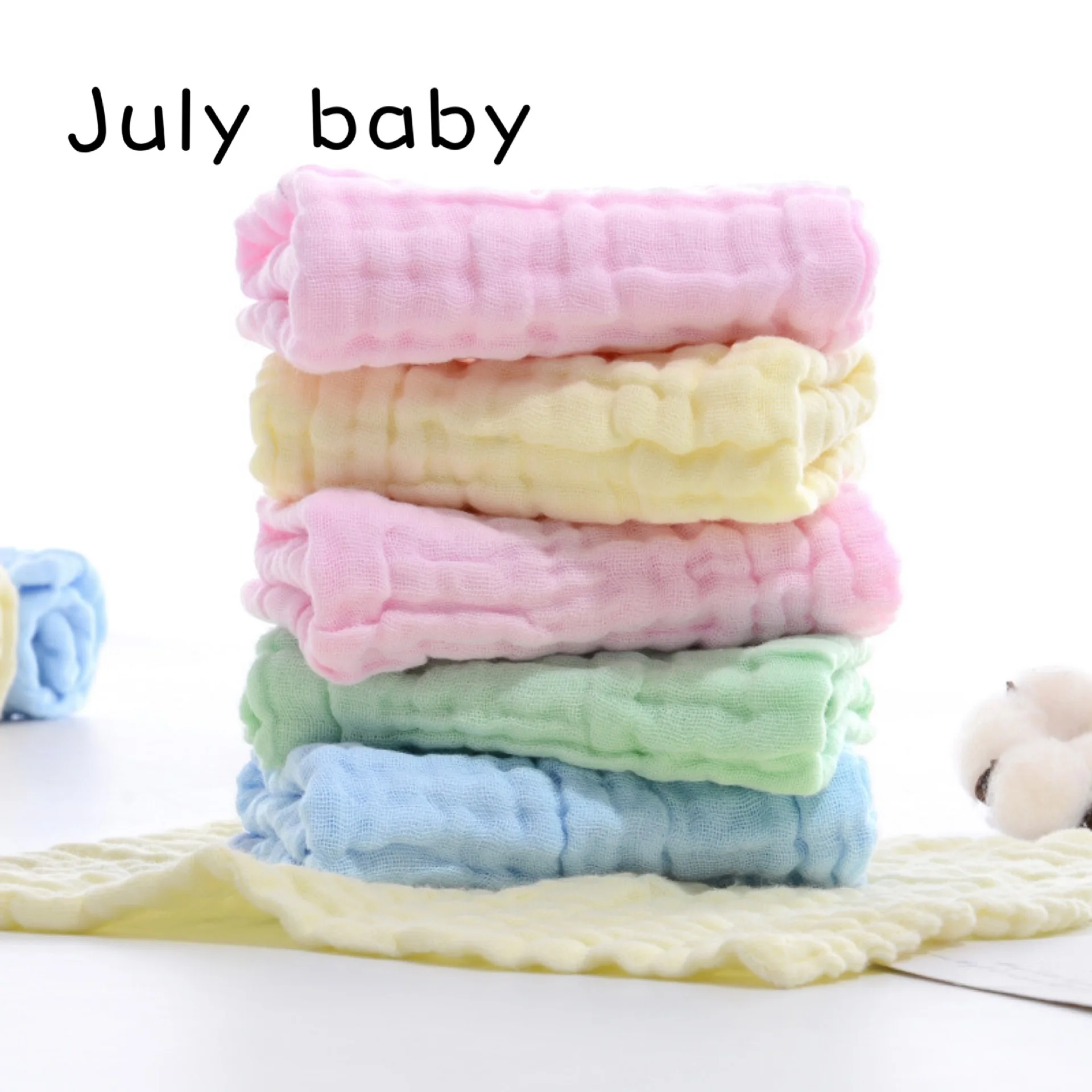 July baby 30*30 см чистый хлопок шестислойное газовое впитывающее полотенце носовой