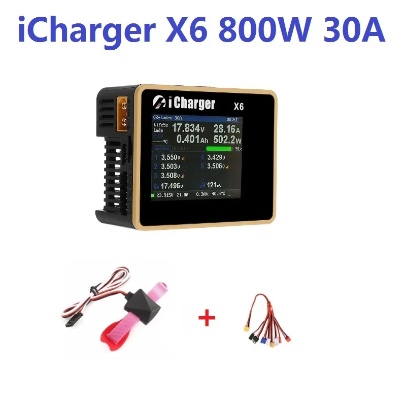 

iCharger X6 800W 30A DC LCD Screen Smart Battery Balance Charger Discharger