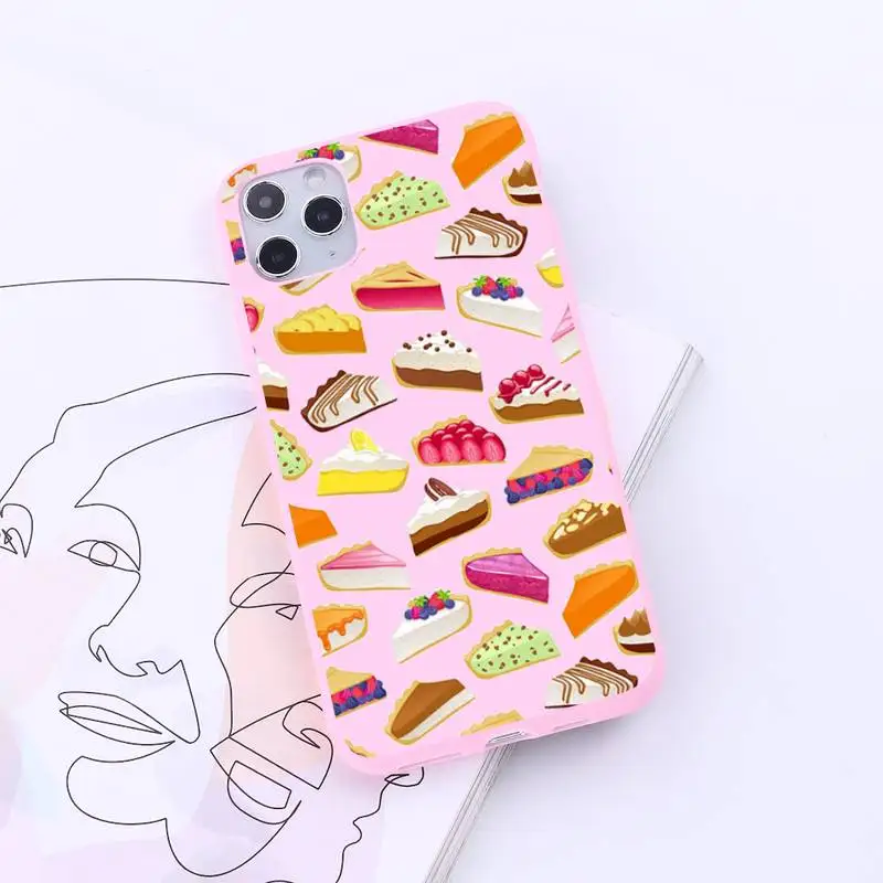 

Cute donut cake dessert shell Phone Case Candy Color for iPhone 6 7 8 11 12 s mini pro X XS XR MAX Plus