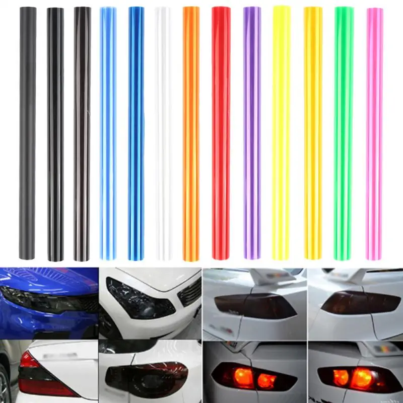 1 Pcs 30 X 60 Cm Car Light Sticker Film Self-adhesive Fog Lamp Headlight Tail Tone Vinyl Color 3 Layers Self-Adhesive |