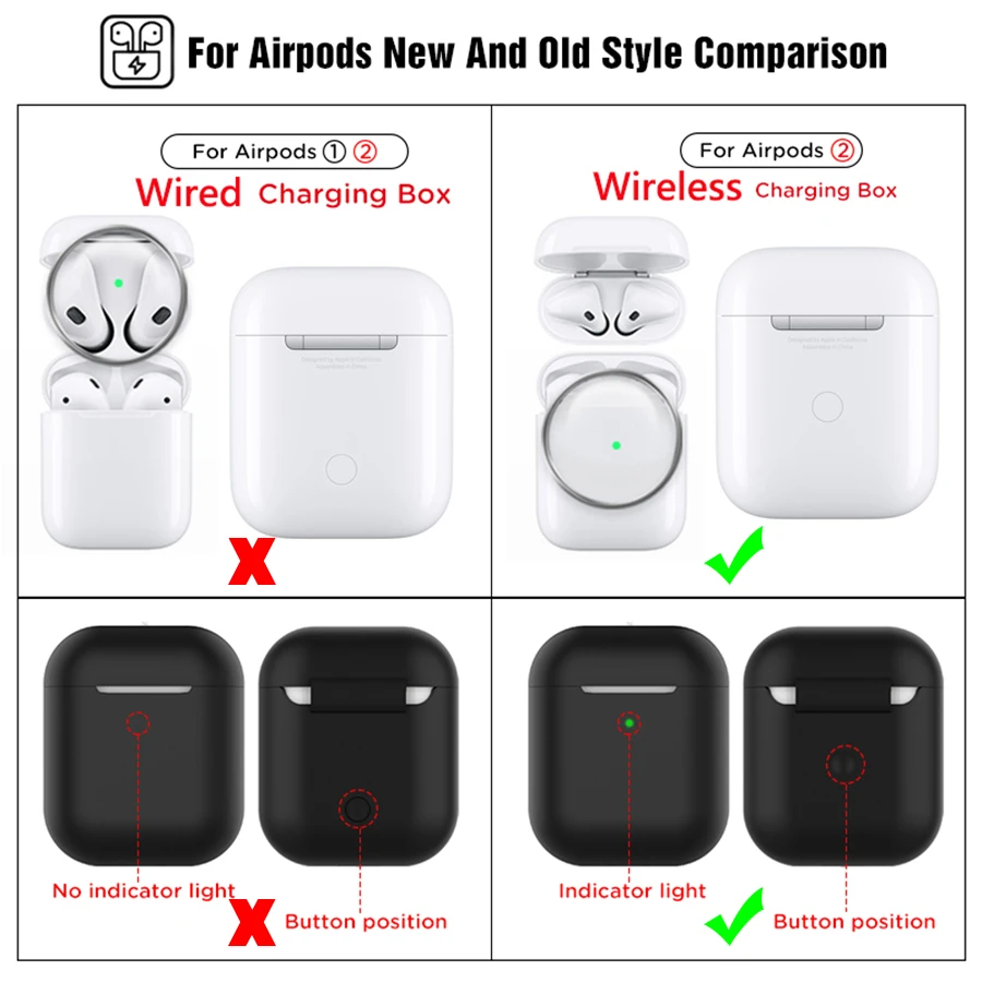 Силиконовый чехол s для Airpods 2 Airpods2 роскошный защитный чехол для наушников для Apple Airpods чехол 1& 2 противоударный чехол s