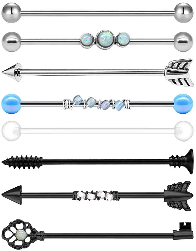 Промышленные серьги штанги из нержавеющей стали 14 г 8 шт./компл. ювелирные изделия