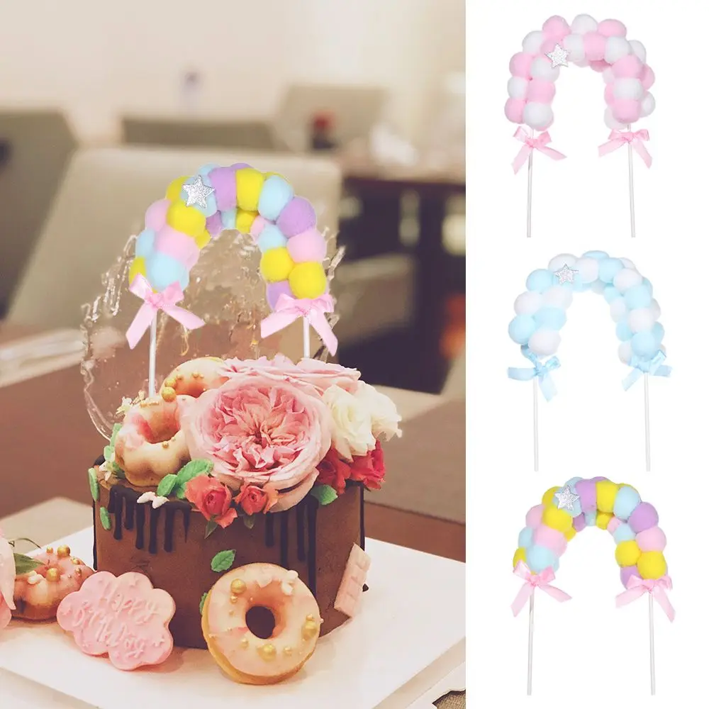 Мягкий украшение для свадебного торта Рождественский помпон облако торт Топпер