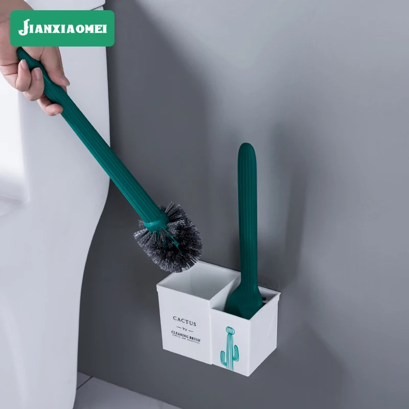 

wall-mounted aromatherapy toilet brush set cactus multifunctional brush bathroom floor cleaning brush