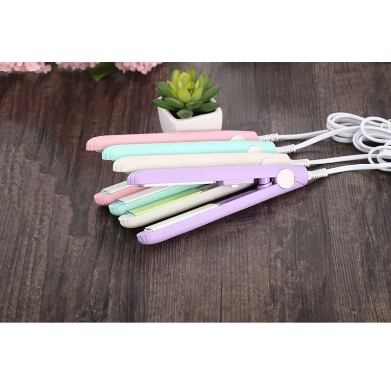 Мини-выпрямитель для волос утюжок завивки керамические турмалиновые пластины