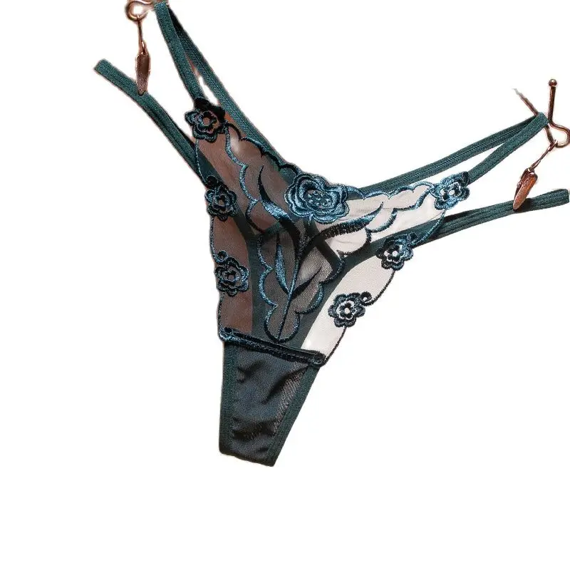 

New Sexy Lace Floral Thong Ladies Panties Embroidered Mesh Yarn Perspective Young Women Girls Underwear Hot T Pants G-String