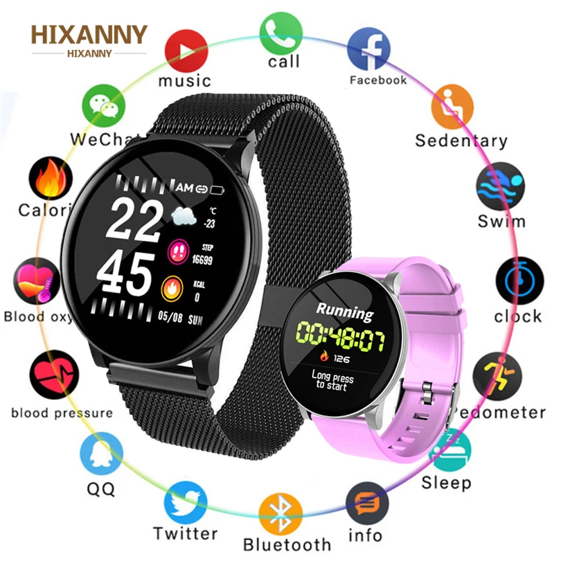 2019 женские Смарт часы мужские кровяное давление сердечный ритм сенсорный экран