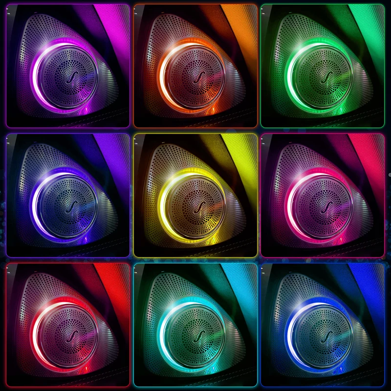 3D вращающийся светящийся твитер-динамик для Mercedes Benz W222 W205 W213 X253 GLC E S C, громкоговоритель с светодиодной подсветкой и звуковым тромбоном.