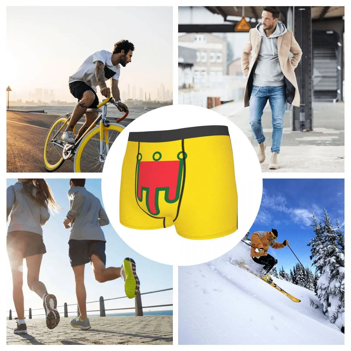 Flag Of Auvergne Men's Boxer Briefs Flags of the regions of France Humor Graphic Men's boxer leggings